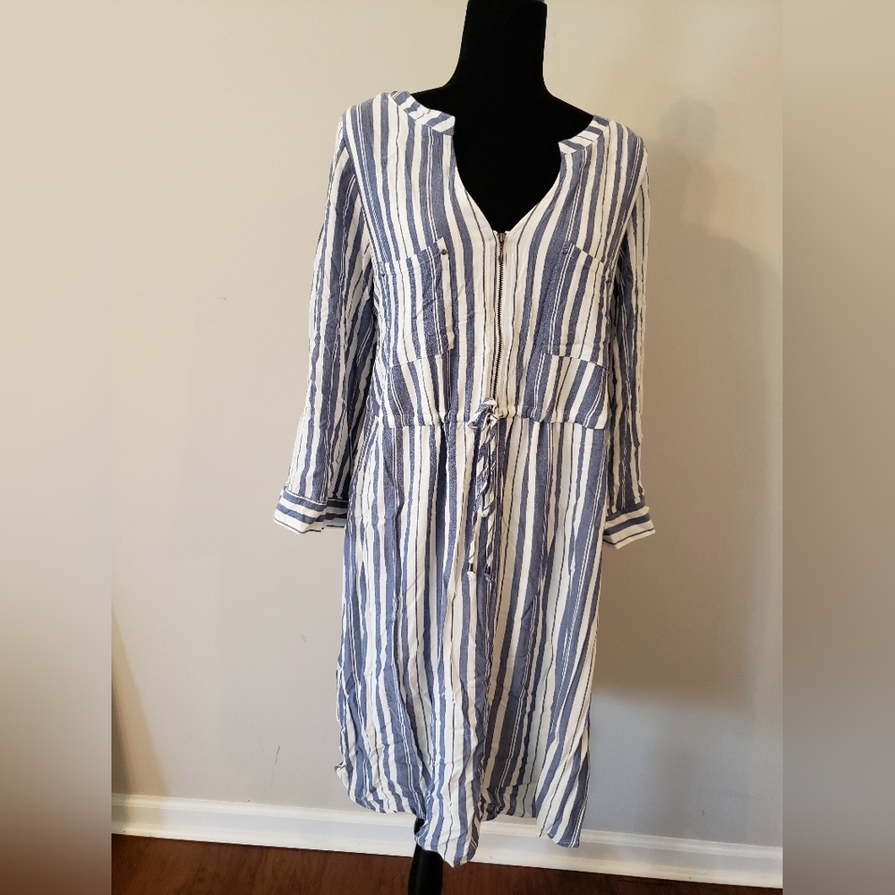 Blue and White Striped Dress By Torrid